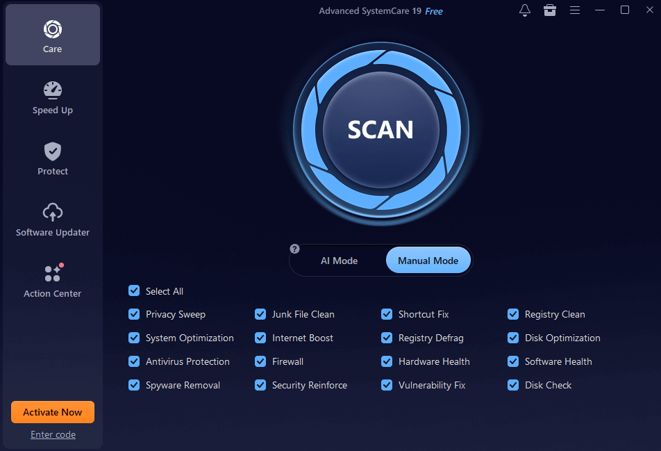 Advanced SystemCare Pro AI deep clean results 2026 – gigabytes removed